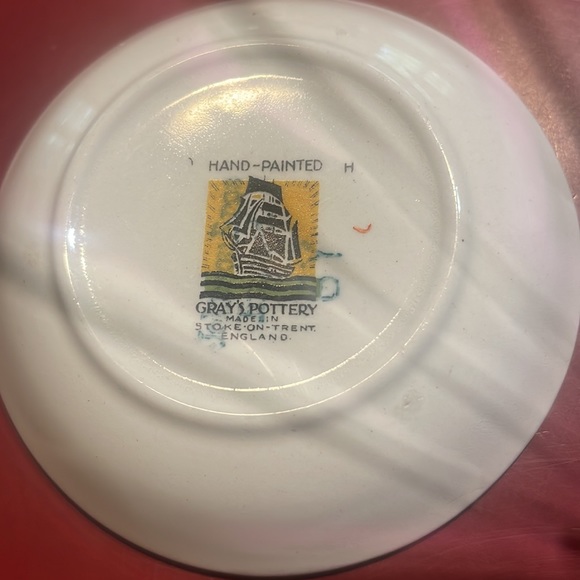 Vintage 3 inch diameter, Grays handpainted pottery - Picture 2 of 2